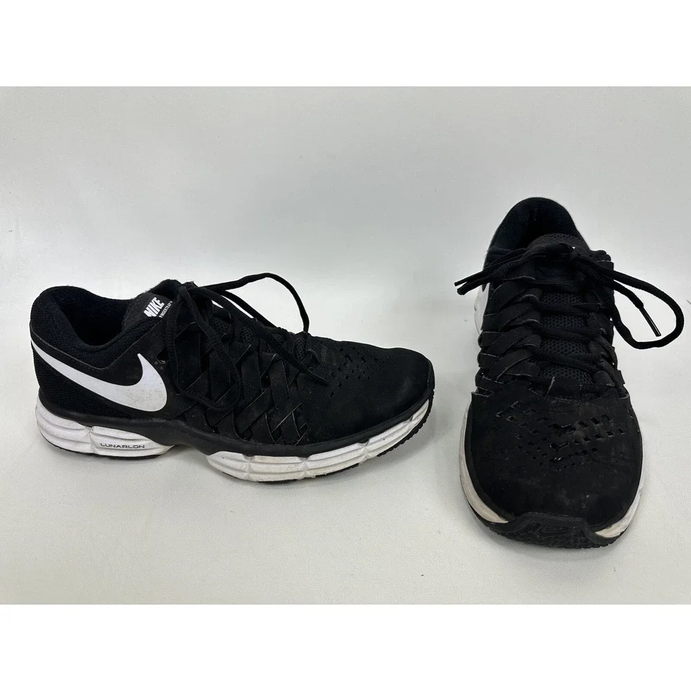 Nike Lunar Fingertrap TR Mens Training Shoes Size 8 Black/White 898066‎ 001